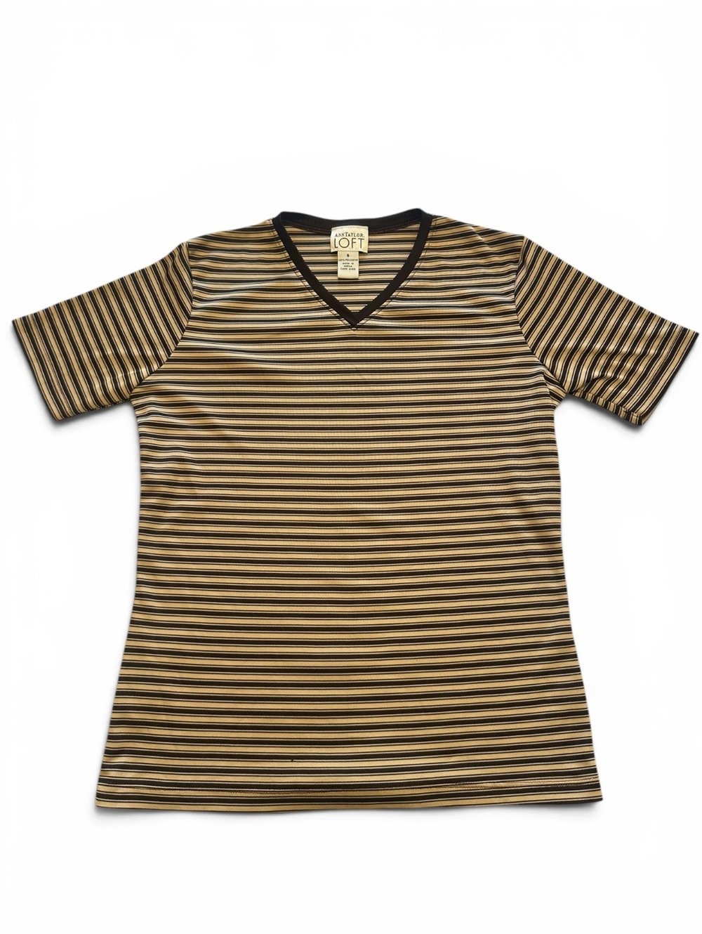 Y2K Mustard & Black Striped Top